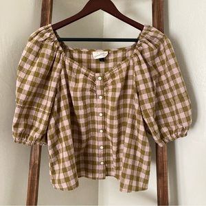 Universal Thread Gingham Cottagecore Blouse